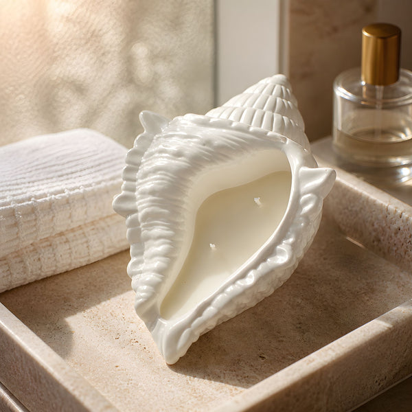 Conch Shell Ceramic Jar Candle