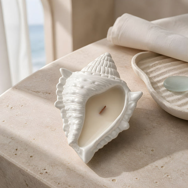 Conch Shell Ceramic Jar Candle