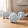 Blue elephant soy wax candle for boys birthday parties, baby shower favors, and themed event decorations