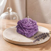 Large handmade peony candle in purple, perfect for romantic décor, weddings, and gifts